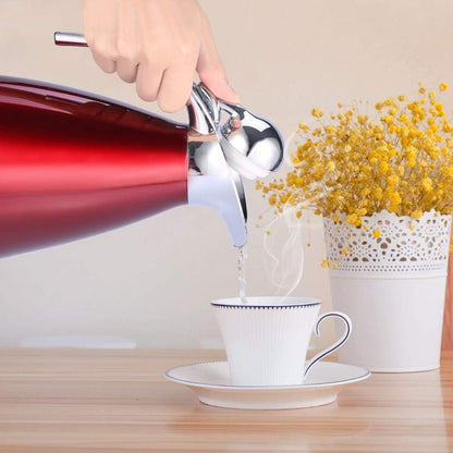 Stainless Steel Coffee Pot, Practical Tea Pot with Comfortable Plastic Handle for Serving Coffee, Tea, Hot Chocolate