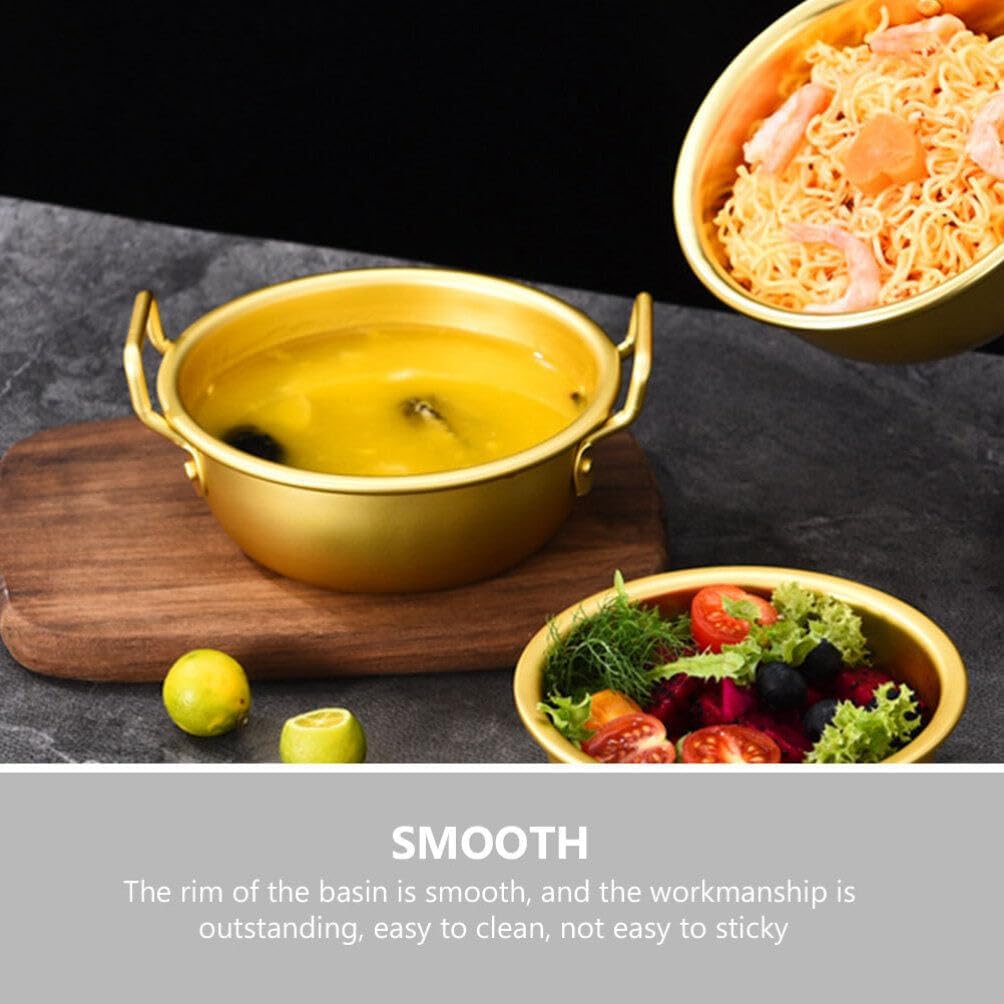 Yardwe Korea Ramen Pot, Fast Noodles Cooking Pot, Aluminum Ramyun Pot with Handles, for Soup, Curry, Pasta