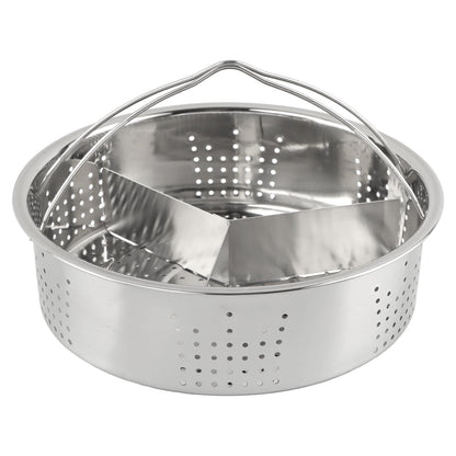 Stainless Steel Vegetable Steamer Basket, Insert Steaming Rack with Handle, Mesh Steaming Basket Holder Trio Separator Set for Pressure Cooking(SIZE:21 * 13cm)