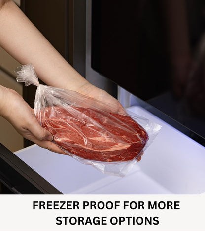 8"x12" & 10"x14" Quart & Gallon Plastic Produce Bags on a Roll- 350 Bags Each (700 Bags), Clear Grocery & Bread Bags, Food Contact Safe (Small & Medium)