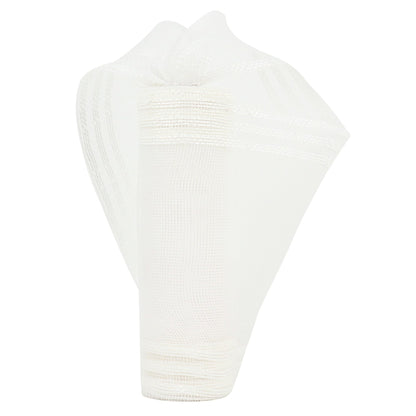 MEEDEE White Deco Mesh 10 Inch Roll Christmas Mesh Ribbon Basic Mesh with White Stripes 10 Yards Mesh Ribbon for Christmas Tree, Wreath Supplies, Garland, Bow Making