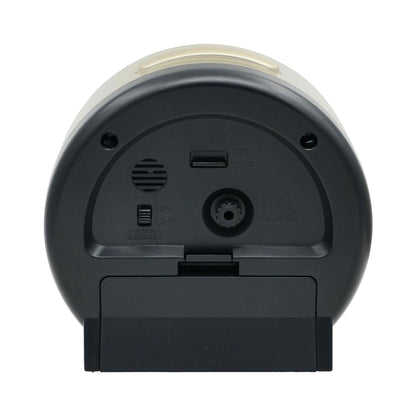SEIKO QHE199GLH Round Classic Non Ticking Bedroom Alarm Clock, Gold, 4.6 x 4.7 Inches