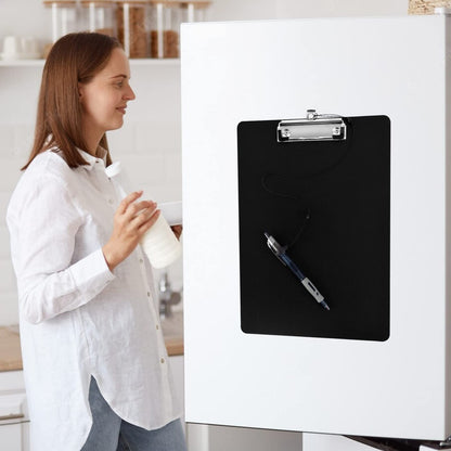 4 Pieces Magnetic Clipboards Black Clip Board with Low Profile Letter Size Clipboards 9X 12.5 Inch Standard Clip Hardboard Magnetic Clipboard for Refrigerator for Office Classroom Home Factory