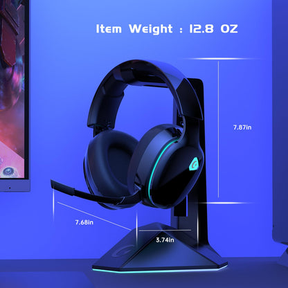 Gvyugke Gaming Headset Wireless 2.4GHz for PS5, PS4 Fortnite/Call of Duty/FPS Gamers, PC, Switch, Bluetooth 5.3 Gaming Headphones with ENC Microphone, Surround Sound, 40+H Battery (Black)