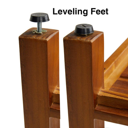 TeakCraft Teak Shower Bench with Shelf 30 inch Wood Spa & Shower Stool - Fully Assembled, The Liv