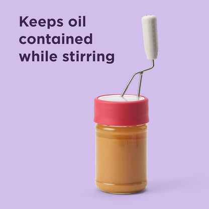Chef'n Peanut Butter Stirrer - Perfect for Mason & Peanut Butter Jars, Red/Stainless
