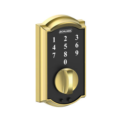 SCHLAGE BE375 CEN 622 Touch Keyless Touchscreen Electronic Deadbolt Lock, Matte Black