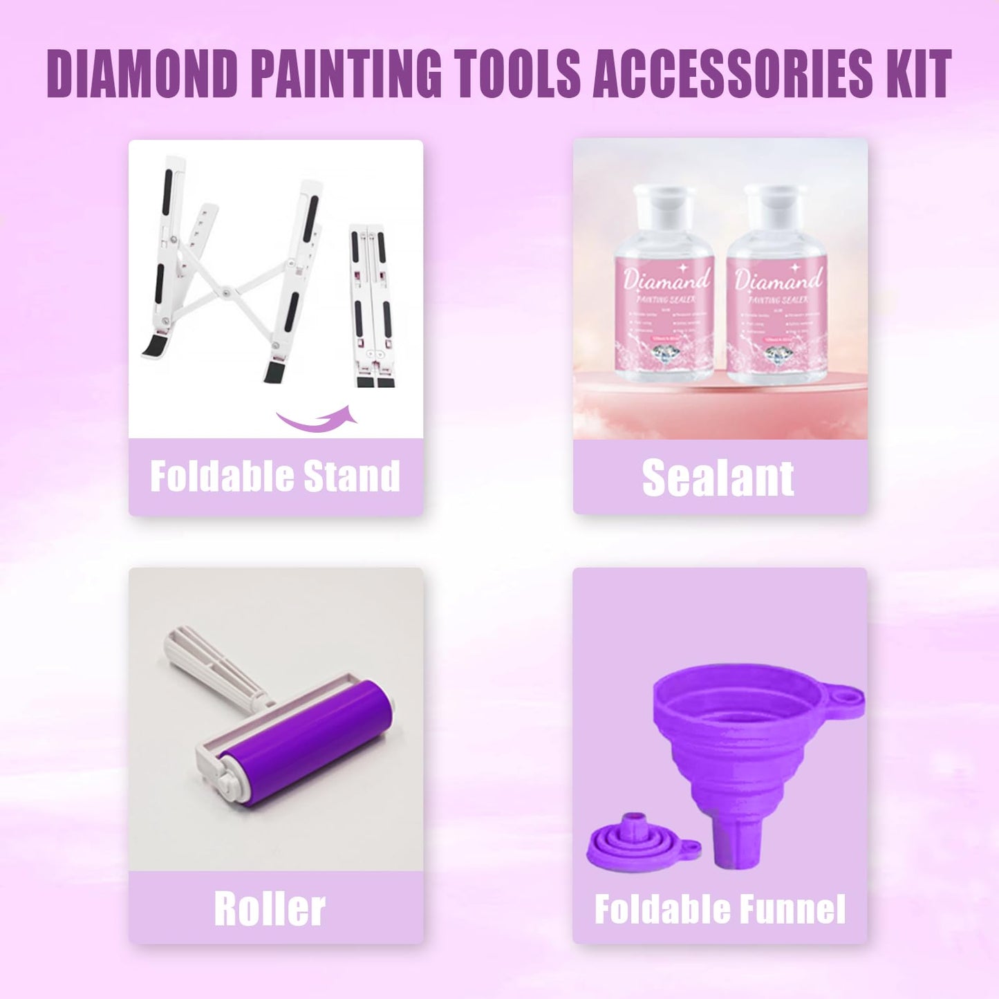 Qlonry 185 Pcs All Inclusive Diamond Painting Tool Kit Diamond Art Accessories Kit Including A4 LED Light Pad Kit,Bracket,Convex Point Design Storage Box,Painting Pen for DIY Craft