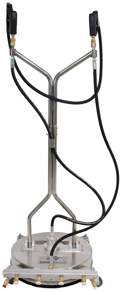 21" Stainless Steel Surface Cleaner with Wheels, 4 Nozzle Front Spray Bar, Side Nozzles, Pressure Washer Attachment