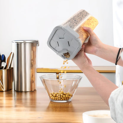2 Packs Pasta Cereal Storage Containers, 2.5L Airtight Grain Dispenser with Lids, Spaghetti Container Storage with 4 Compartments for Noodle, Rice, Nuts, Flour, Beans
