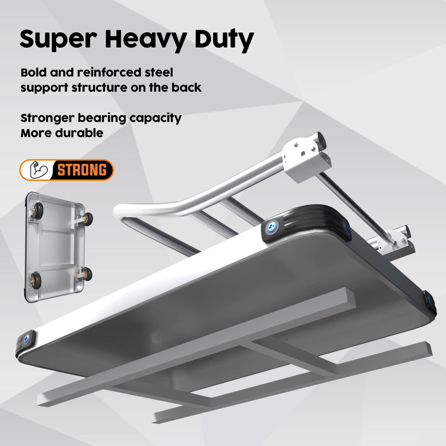 Heavy Duty Platform Truck Flat Moving Cart Hand Trucks,2000Lbs Steel Push Cart Dolly, 36 x 24in Large Flatbed with 5'' 360 Degree Swivel Wheels for Easy Storage