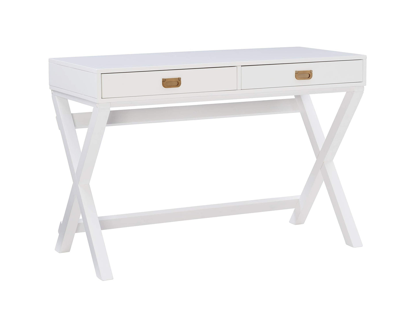 Linon Connor White Writing Desk with Two Drawers