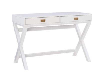 Linon Connor White Writing Desk with Two Drawers