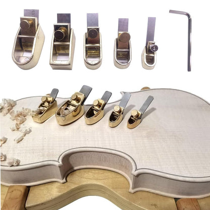 TUOREN 21 Pcs Violin Luthier Repair Tool Kit, 14 Pcs Violin Fingerboard Scraper Set and 5Pcs 8-16mm Violin Thumb Planer, 1Pcs Brass Purfling Inlaid Groove Carver and 1 Pcs Clean Up Groove Knife