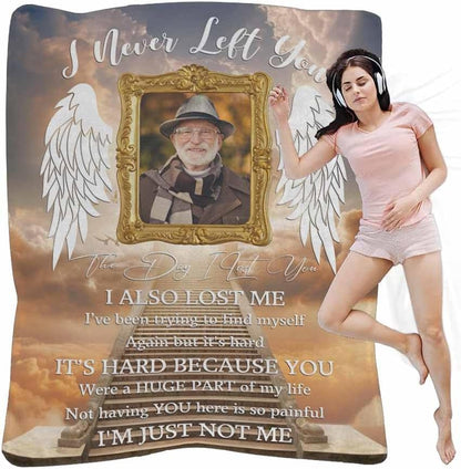AOFUN Personalized Memorial Blanket with Photo Custom Picture Blankets in Loving Memory, for Loss of Loved One