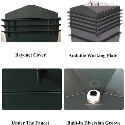 50 L Worm Farm Kit, 5-Tray Worm Composter, Expandable Worm Composting System, Outdoor Composting Bins, for Recycling Food Waste