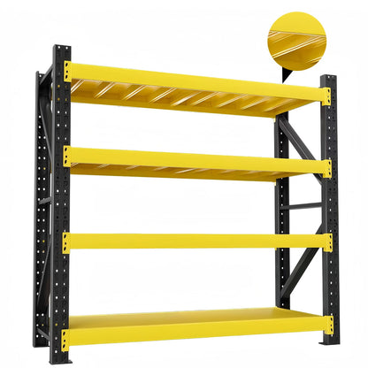 5000LBS Heavy Duty Storage Shelves, 78.74” W Adjustable Metal Garage Shelving Units, Industrial Shelving for Warehouse & Commercial Storage (Blue and Orange(Yellow and Black, W78.74*D23.62*H78.74)