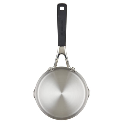 KitchenAid 71018 Stainless Steel Saucepan with Pour Spouts, 1 Quart - Brushed Stainless Steel