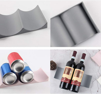 BESTonZON Wine Rack Water Bottle Display Mat, Refrigerator Organizer for Easy Storage (White)