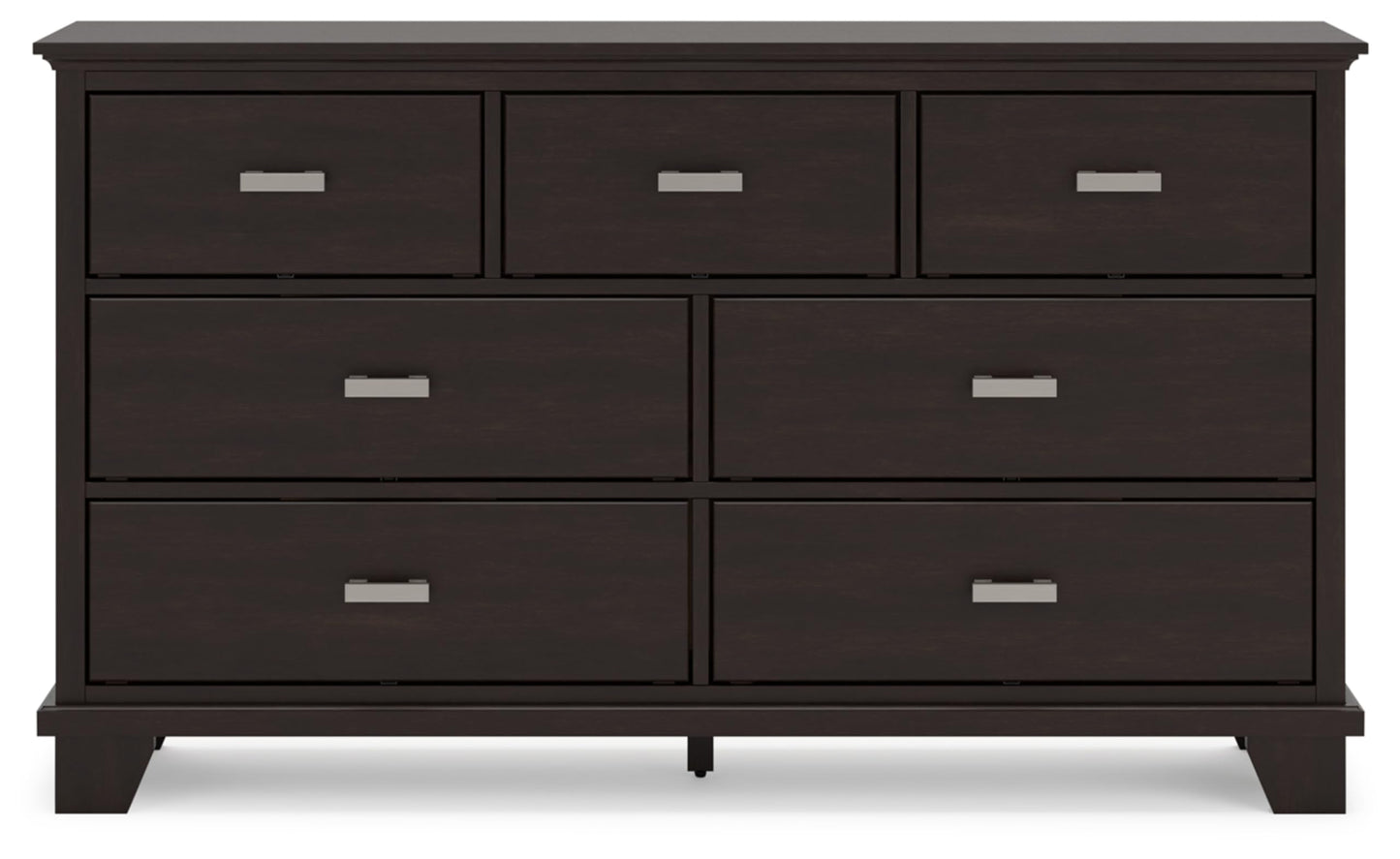 Signature Design by Ashley Covetown Contemporary 7 Drawer Dresser with Safety Stop for Bedroom, Dark Brown