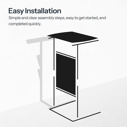 28.3" BG40SF01 HOOBRO C Shaped End Table, Side Table for Small Spaces, Couch Table with Storage Bag, Slide Under Sofa