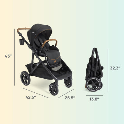 Joie Chive Single-to-Double Reversible Stroller, 20+ Customizable Modes, Suspension & All-Terrain Rubber Wheels, Expandable UPF 50+ Canopy (Dove)