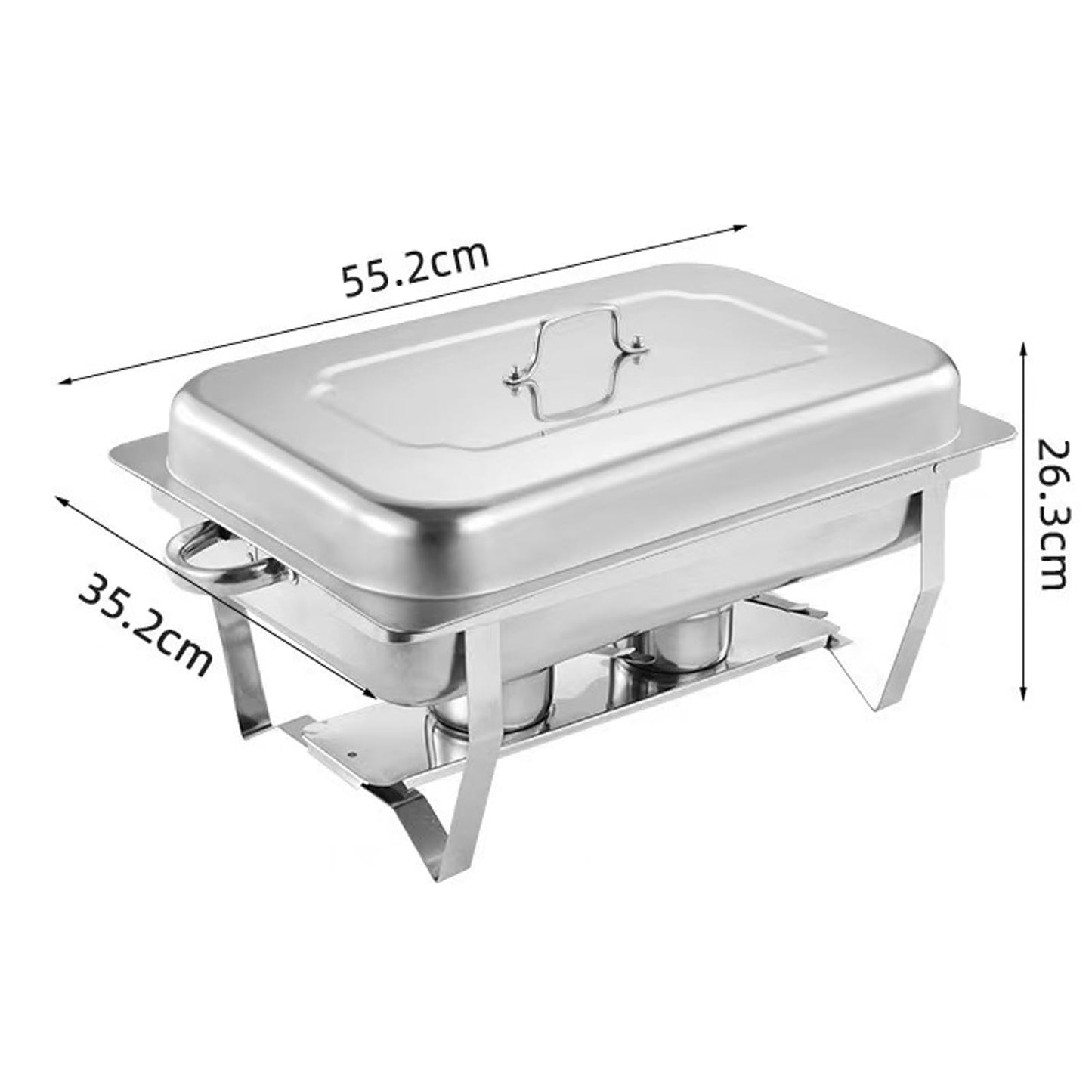ZephPerton 4 Pack 8QT Chafing Dish Buffet Server, Rectangular Chafing Dish Buffet Set, Stainless Steel Food with Reinforced Frame & Cool-Touch Handle for Party Christmas Family Catering Events