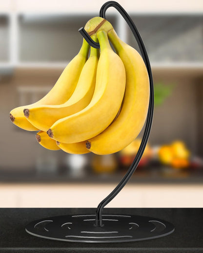 Coopenju Countertop Banana Holder Stand Stainless Steel, Modern Banana Tree Hanger with Larger Base & Won't Topple
