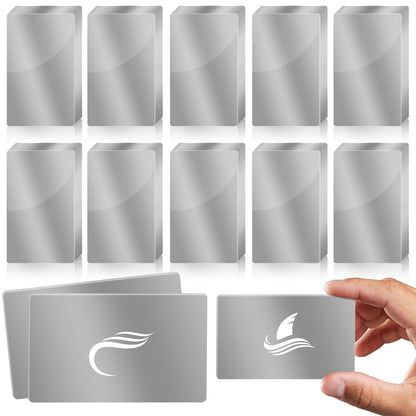 weparmeety 100 Pcs Sliver Metal Engraving Blanks Colorful Aluminum Sheet Laser Engraving Business Card Multipurpose DIY Gift Cards 86 x 54 x 0.21 mm