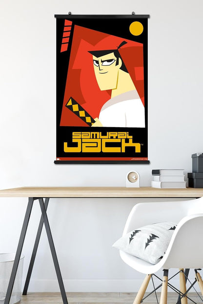 Trends International Samurai Jack Red Wall Poster, 34L x 22.4W, Premium Poster & Clip Bundle
