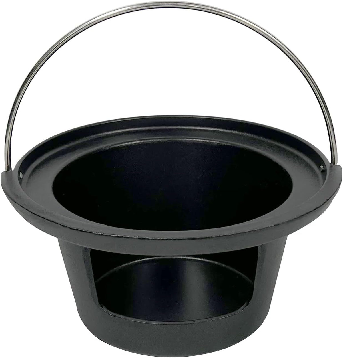 KAMaster Cast Iron Ash Can with Handle for Medium Big GreenEggs,Charcoal Ash Pot Green Egg Accessories Must