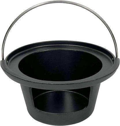 KAMaster Cast Iron Ash Can with Handle for Medium Big GreenEggs,Charcoal Ash Pot Green Egg Accessories Must
