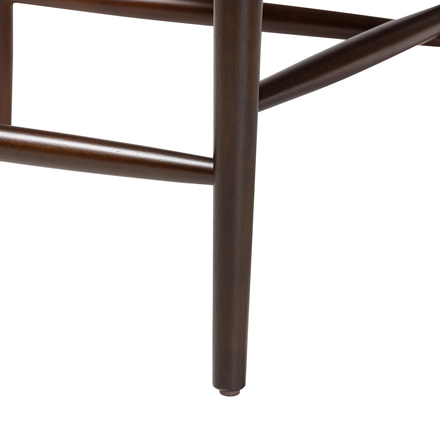 Baxton Studio Eira Counter Stool Set of 2- Walnut Wood Frame Counter-Height Chair with Curved Backrest and Black Faux Leather Seat, Mid-Century Modern Kitchen Island Seating