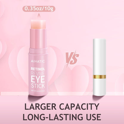 Retinol & Caffeine Eye Balm Stick - Dark Circles Relief & Depuffing Treatment, Hyaluronic Acid + Collagen, Gentle Under Eye Cream for Sensitive Skin, Hydrates & Smooths Fine Lines, 0.35oz/10g