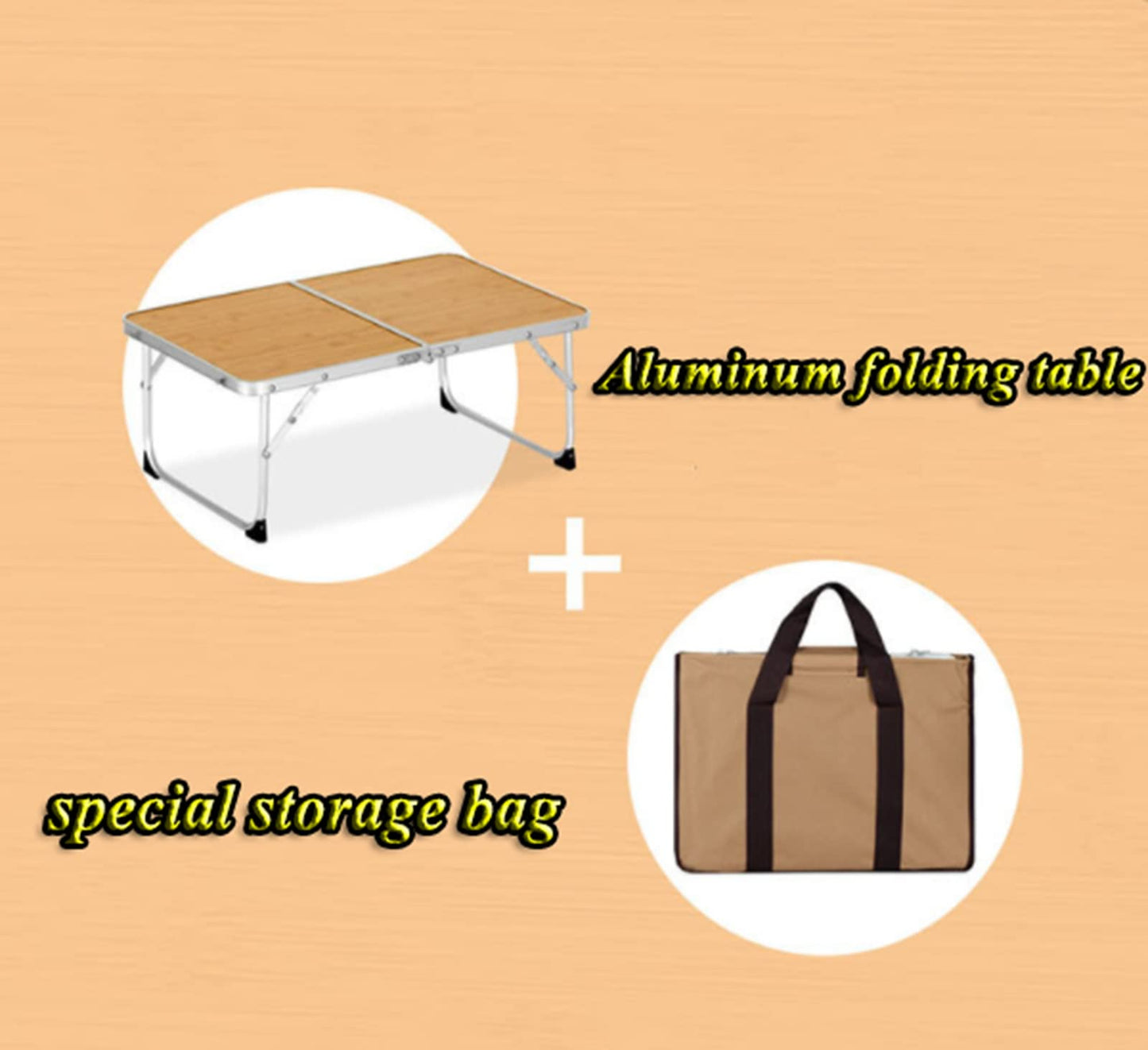 URBERY Aluminum Folding Table, Portable Camping Table Lightweight Foldable Table with Carry Handle, Portable Camping Table for Picnic Party Dining for Camping Travel Beach Picnic (60x40x25cm)