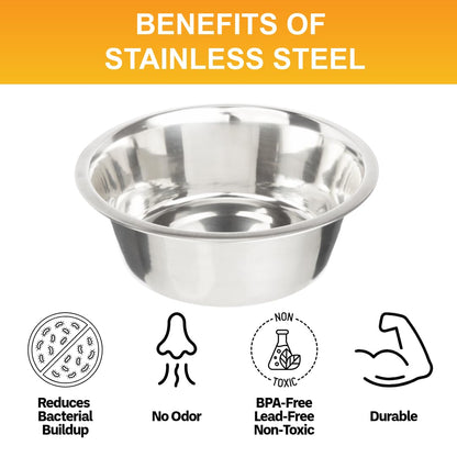 Neater Pet Brands 7 Cup (56 oz.) Stainless Steel Dog Bowls, Set of 2 Neater Feeder Replacement Bowls (M/L Express, Large Deluxe Models), Dog Food Bowl & Water Bowl, Dishwasher Safe Metal Dish for Dogs