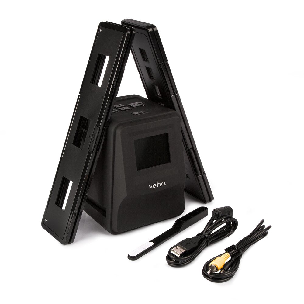 Veho Smartfix Portable Stand Alone 14 Megapixel Negative Film & Slide Scanner with 2.4” Digital Screen and 135 Slider Tray for 135/110/126 Negatives Compatible with Mac/PC – Black (VFS-014-SF)