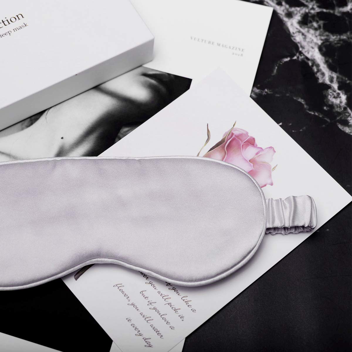 Silk Sleep Mask Light Blocking Luxury 100% Mulberry 19mm Silk Eye Mask Eye Cover Blindfold Ultra Soft Light & Comfy Anti Aging Skin Care with Travel Bag Gift Package