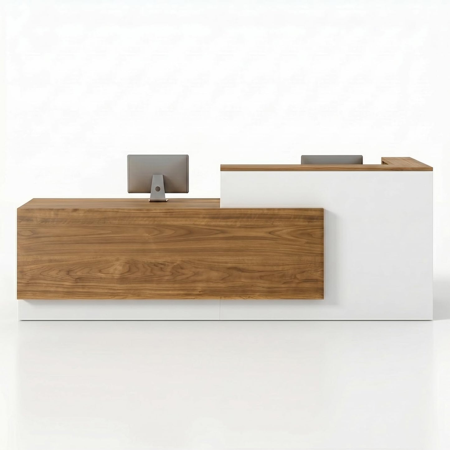 YTElantivo L-Shaped Reception Desk with Counter, 1-Inch Thick Board, Lockable Drawers & Keyboard Tray, Heavy-Duty Front Desk for Office, Salon, Hotel & Clinic