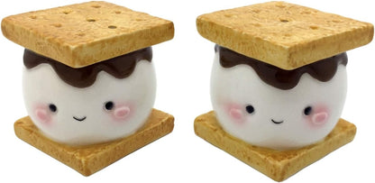 Streamline Set Imagined Marshmallow Smores Salt and Pepper Shaker Ceramic