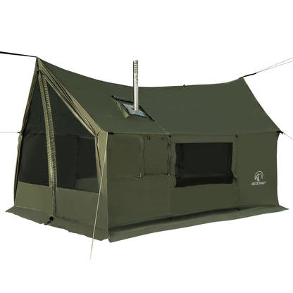 REDCAMP Large Hammock Hot Tent with Stove Jack, Waterproof & Windproof Winter Wall Tent with Snow Skirt, Ultralight 4 Season Tent for Camping, Hiking, Bushcraft, Backpacking