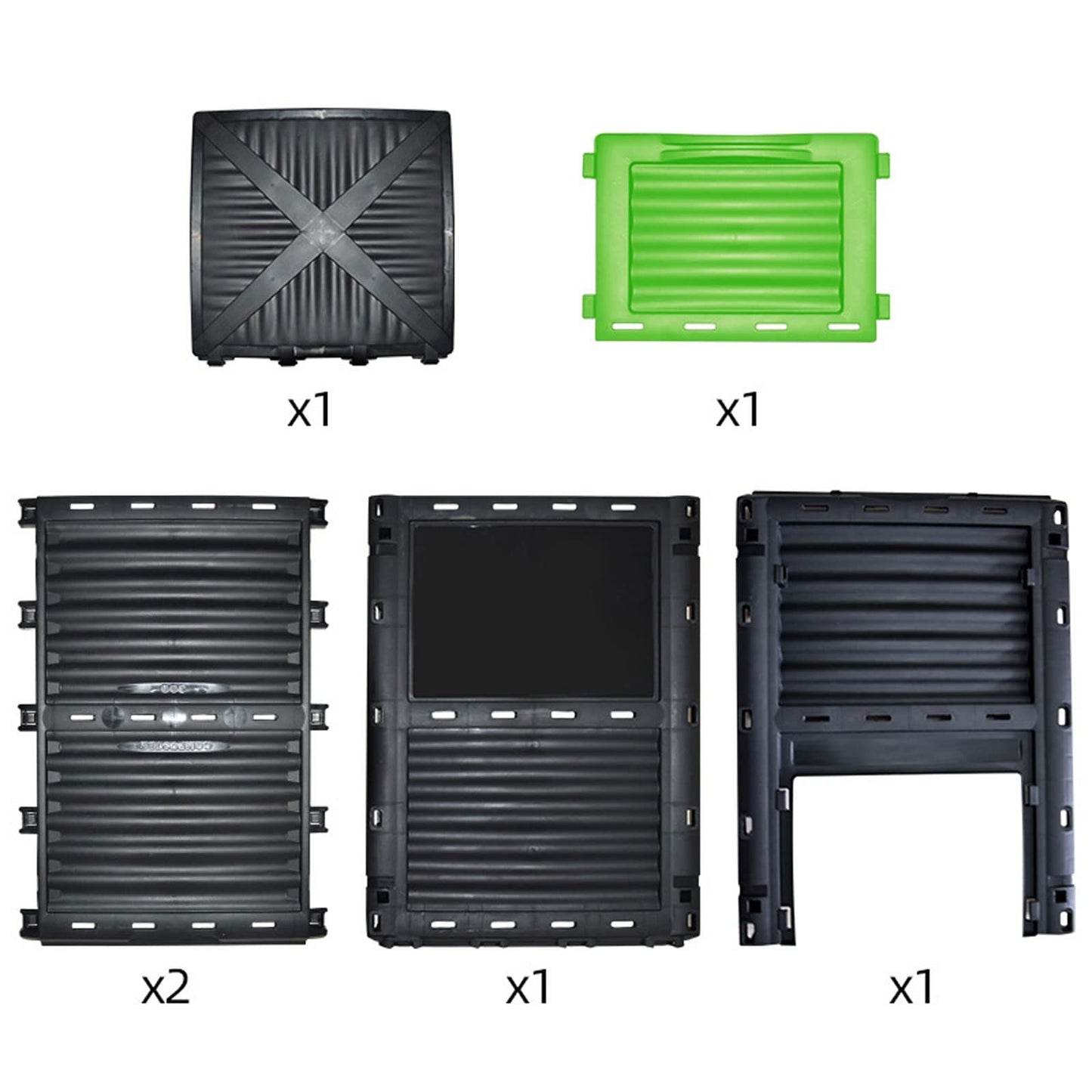 Kitchen Compost Bin, 300L(79 Gallons)Garden Composter Bin Made from Recycled Plastic, Large Compost Bin, Create Fertile Soil, Easy Assembly, Lightweight, Aerating Outdoor Compost Box ,Indoor Compost B