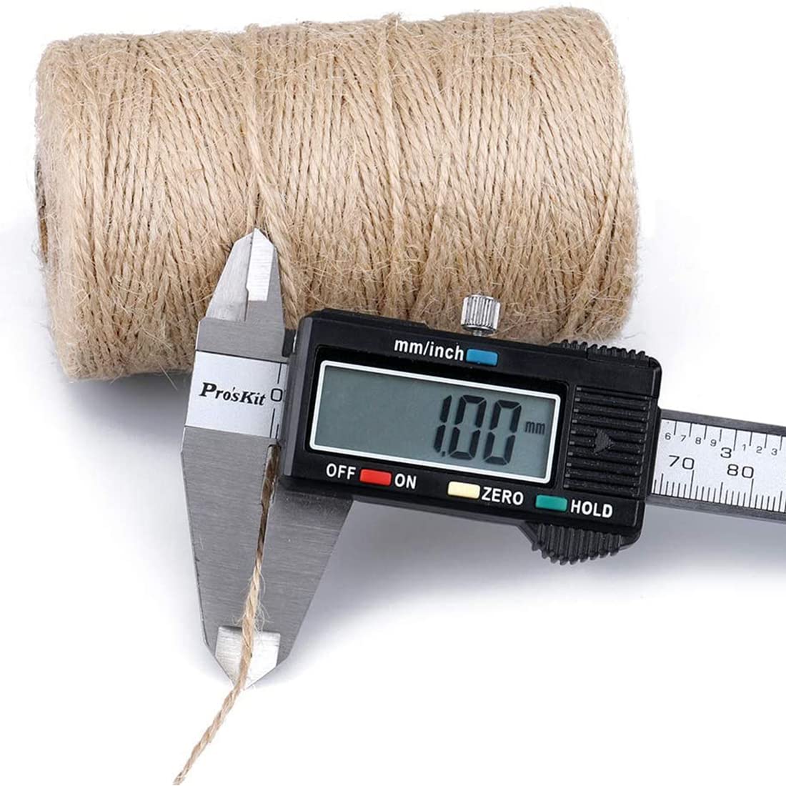SMART&CASUAL 328Ft Jute Twine String Thin Natural Hemp Twine for Gift Wrapping Craft Plant Garden Christmas Handmade Arts Decoration Packing String Home decor (328 Ft (100M))