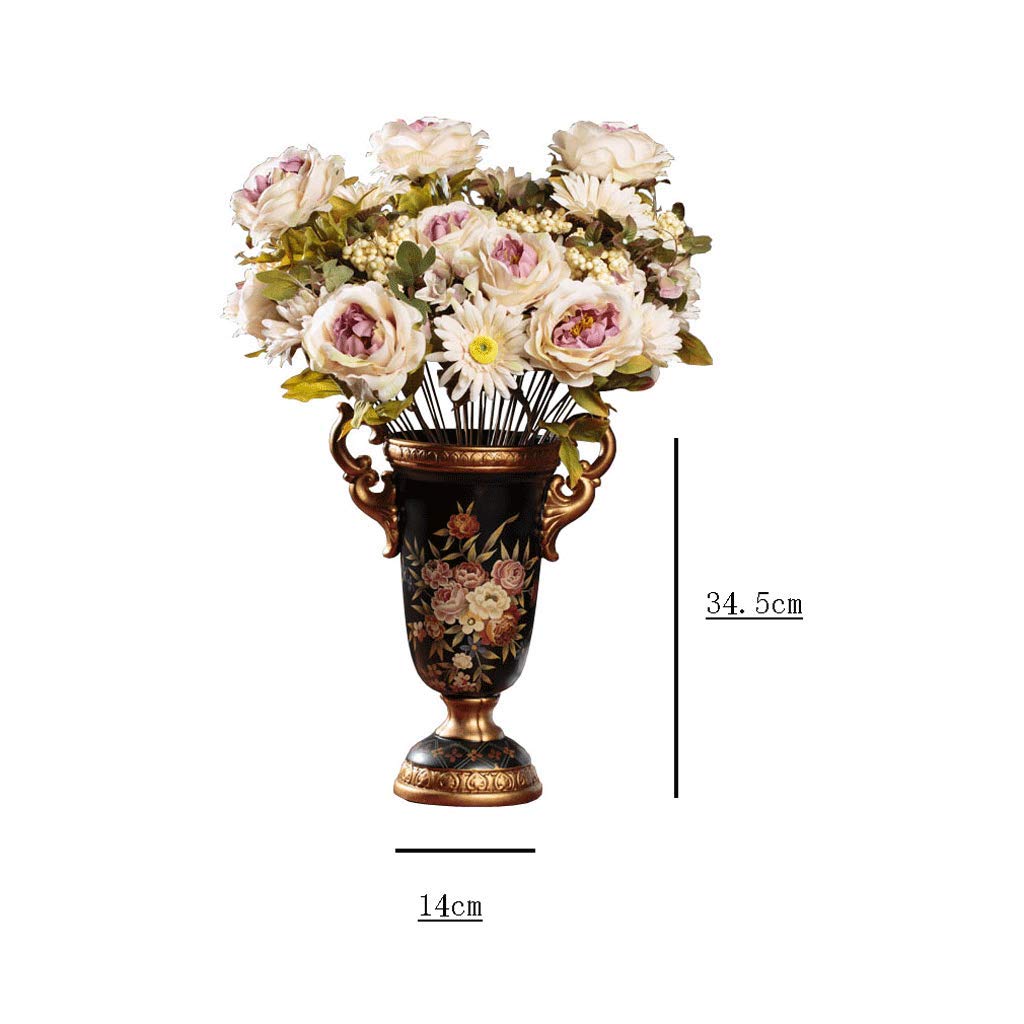 JIIPOREGJ Country Decoration Crafts Ornaments Retro Ceramic Vase High-Legged Ear Handcrafted 34.5Cm*14Cm