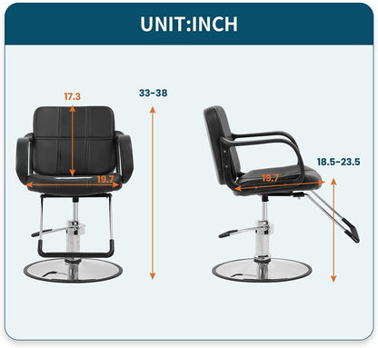 Sentiment Salon Chair Reclining Barber Chair 360 Degrees Rolling Swivel Barber Chair Hair Salon Chair Salon Barber Hydraulic Hairdresser Styling Chairs Chair for Men and Women Hair Stylists（Black）