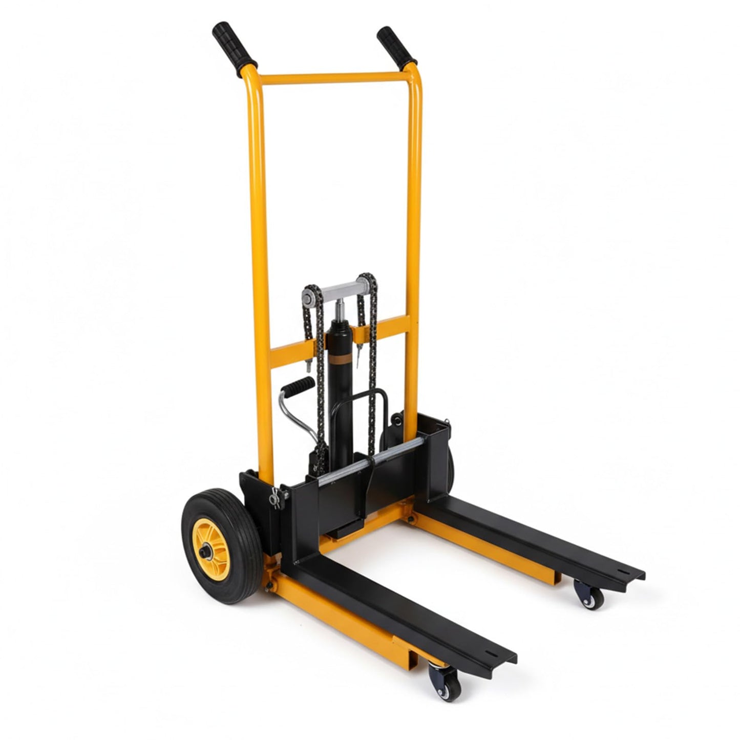 Mini Forklift Portable Pallet Jack Table Cart with Swivel Wheels Handheld Push Pallet Trolley Wear Resist for Household Warehouse Factory