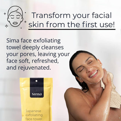 2 27cm 35cm) Exfoliating Washcloth Face & Body Scrub Towel - Japanese Exfoliating Towel with Hexagon Fibers, Body