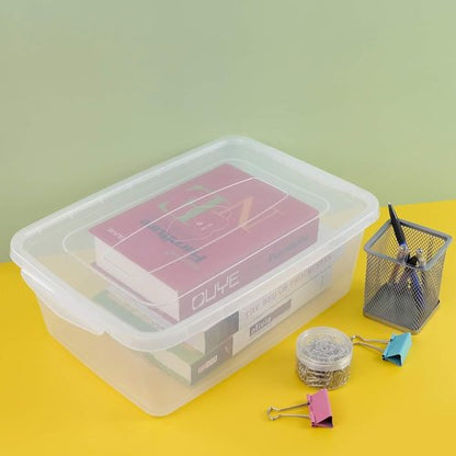 Inhouse 14 Quart Clear Storage Bins - Plastic Latching Containers with Lid | Set of 4 Shoe Boxes