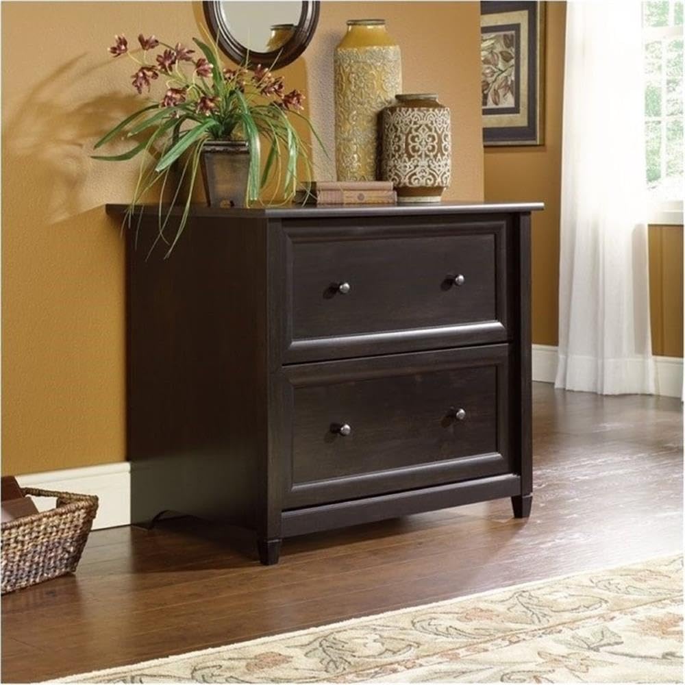 BOWERY HILL 2 Drawers 29.37" Lateral Black Engineered Wood Filing Cabinet Easy Assembly Stationary Legal/Letter Size for Home, Office