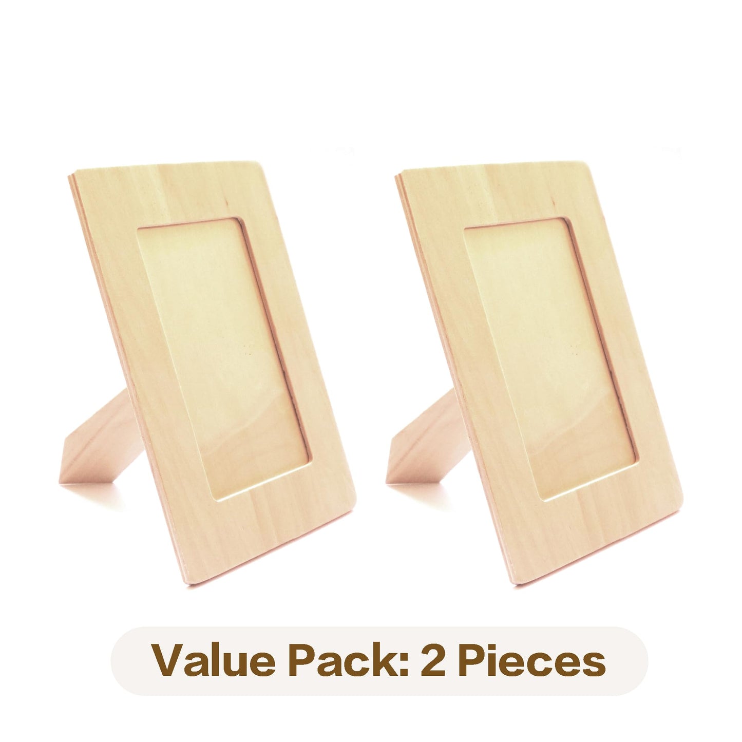 LWR CRAFTS Wooden DIY Photo Frame 4" x 6" Pack of 2